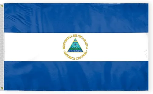 Vista 4 de AGAS - Bandera de automóvil de Nicaragua de alta calidad de 10.5 x 15 pulgadas, impresa de doble cara en tela de poliéster súper punto, doble