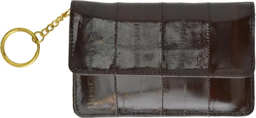 Vista 2 de Marshal Eel Skin - Cartera de cuero suave con llavero, Marrón