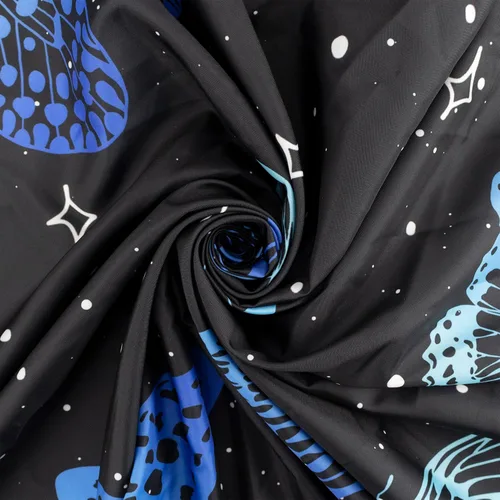 Vista 6 de HVEST Tapiz de mariposa para decoración de habitación, mariposas azules de fantasía en cielo estrellado, tapiz para colgar en la pared, tapiz negro