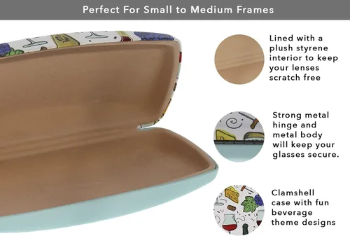 Vista 45 de Ron's Optical Clamshell - Funda rígida para lentes de lectores de marcos pequeños a medianos para mujeres y hombres