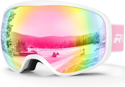 Vista 15 de Gafas de esquí de snowboard para hombres, mujeres, adultos, jóvenes, sobre gafas OTG/100% protección UV, antivaho/visión amplia