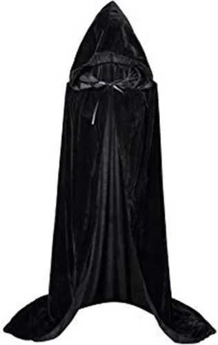 Vista 3 de Vestido de Halloween para mujer, capa larga para cosplay, disfraz de bruja de mago, disfraz para adultos