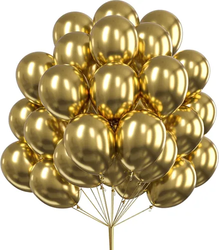 Vista 9 de 50 globos azules de 12 pulgadas y globos dorados 50 piezas de 12 pulgadas