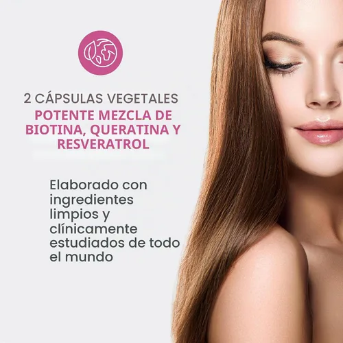 Vista 4 de Tratamiento de queratina de Reserveage Nutrition con biotina y resveratrol para cabello, AA1140, 1, 1