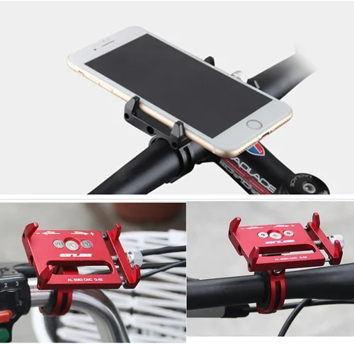 Vista 8 de GUB Soporte de teléfono para bicicleta y motocicleta, soporte universal de aleación de aluminio para manillar de bicicleta, ajustable, compatible