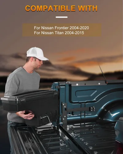 Vista 7 de ROADFAR Caja de almacenamiento de repuesto para caja de camioneta del lado izquierdo del conductor y del lado derecho del pasajero para Nissan