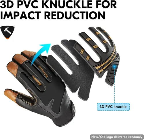 Vista 3 de Vgo... -4 ℉ o superior Guantes mecánicos resistentes al agua para invierno de alta destreza, antivibración, antiabrasión, pantalla táctil