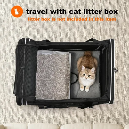 Vista 8 de pidipiti Transportador de mascotas XL de 24 x 17 x 17 pulgadas para 1 gato