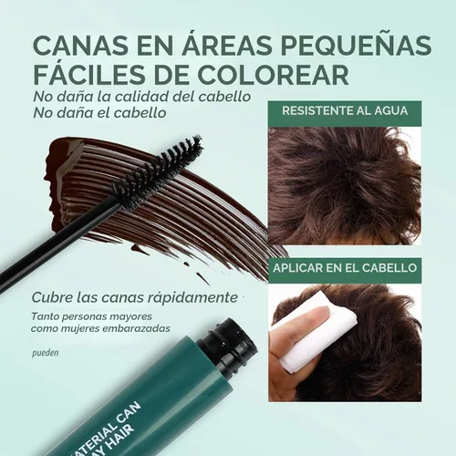 Vista 6 de 2 barras de retoque de cabello castaño temporal, barra de color para el cabello, cobertura de cabello gris, cobertura de cabello blanco, rímel Marrón