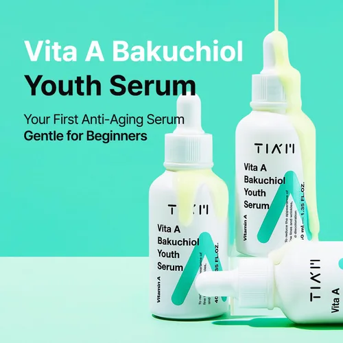 Vista 4 de TIAM Vita A Bakuchiol Suero juvenil, 1.35 onzas líquidas, suero antienvejecimiento para arrugas y manchas oscuras, mejora la firmeza y elasticidad