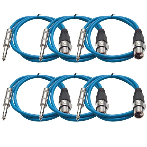 Vista 9 de Seismic Audio - SATRXL-F2-6 Paquete de cable de conexión XLR negro de 2 pies XLR hembra a 1/4" TRS