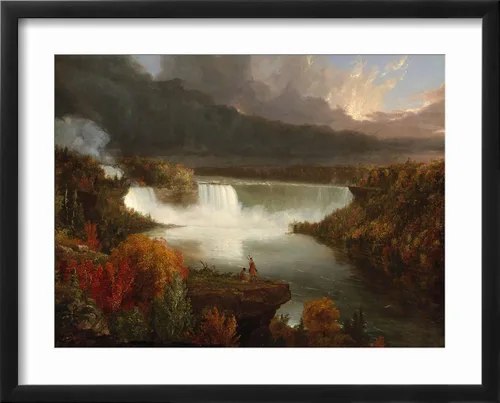 Vista 2 de ART.COM Lienzo enmarcado para pared, vista lejana de las cataratas del Niágara, 1830 por Thomas Cole, decoración escénica, 16 x 12 pulgadas, marco