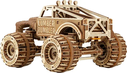 Vista 6 de Wood Trick Lumber Rumbler - Rompecabezas de madera 3D para adultos para construir – Paseos de hasta 12 pies – 5.5 x 4.3 pulgadas – Kit de camión