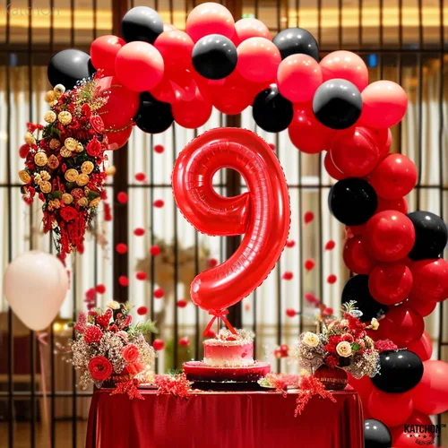 Vista 1123 de KatchOn Globo negro del número 1 de 40 pulgadas, globo de feliz cumpleaños Large Mylar Number One Balloon for 1st Birthday Decorations, Foil