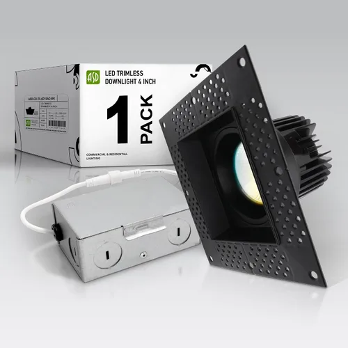 Vista 17 de ASD Lámpara de techo empotrable LED de cardán sin bordes de 2 pulgadas, luz descendente direccional ajustable con caja de conexiones, 5CCT