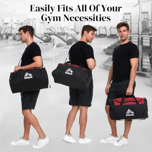 Vista 3 de RBX Bolsas de gimnasio para hombres, pequeña bolsa de gimnasio para mujeres con compartimento para zapatos, bolsa de lona para viajes, bolsa