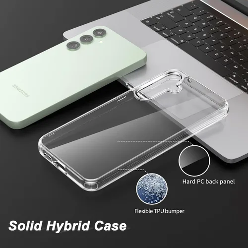 Vista 4 de Foluu Funda delgada para Samsung Galaxy S23 FE 2023, parte trasera de policarbonato duro y parachoques de TPU suave, funda protectora a prueba