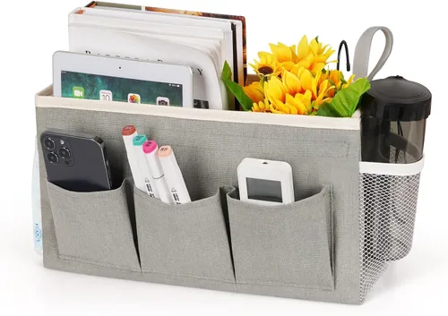 Vista 7 de Organizador de Almacenamiento para Mesita de Noche/Bolsa de Almacenamiento Colgante para Mesita de Noche para Cabeceros, Literas, Dormitorios, Negro