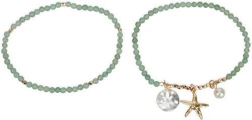 Vista 8 de Juego de 2 piezas elásticas para mujer con diseño de estrellas de mar y dólar de arena Colección SPUNKYsoul
