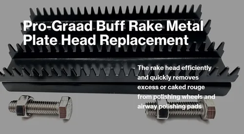 Vista 4 de Buff Rake - Repuesto de placa de metal Cabeza de dientes de rastrillo de rueda de pulido con 2 tornillos Herramienta de rastrillo de pulido
