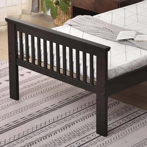 Vista 4 de BETTER HOME PRODUCTS Marco de cama individual de pino 100% madera maciza (tabaco, tamaño individual)