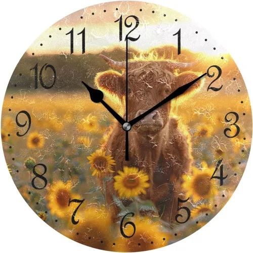 Vista 15 de ALAZA Reloj de pared de vaca de granja de 10 pulgadas, funciona con pilas, silencioso, sin tictac, decoración del hogar para cocina, sala de estar