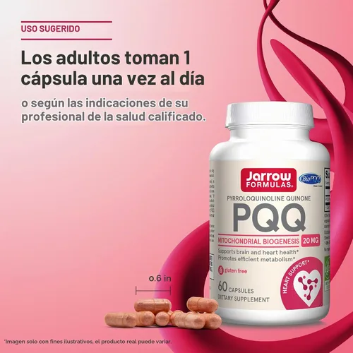 Vista 7 de Jarrow PQQ 20 mg, biogénesis mitocondrial, 60 cápsulas
