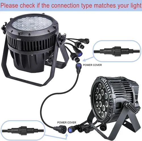 Vista 4 de Cable de alimentación impermeable, 3 pines 13AWG 2.5mm2, conector impermeable, cable de extensión de alimentación, 3.3 ft 3.2 pies IP65 par luz al