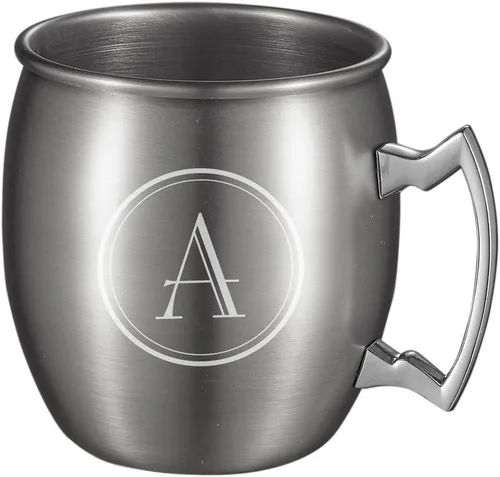 Vista 2 de Visol Kremlin Moscow Mule - Taza de 20 onzas con grabado personalizado de inicial (níquel)