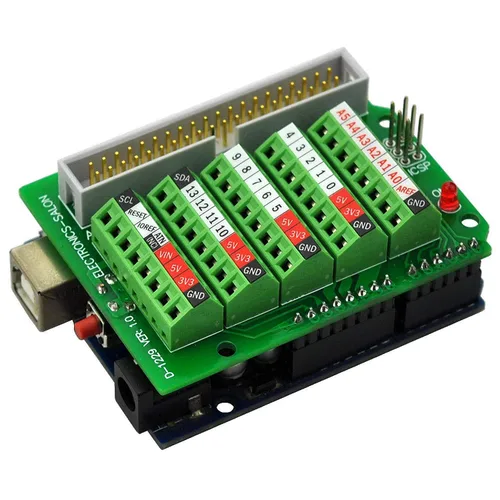 Vista 8 de Electronics-Salon Módulo Breakout de Bloque de Terminales de Tornillo Arduino, para Arduino UNO R3.