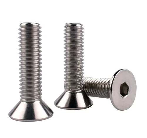 Vista 24 de Tornillos avellanados de cabeza plana de 1/4-20 x 1-1/2", pernos de casquillo hexagonal, acero inoxidable 304 18-8, rosca de máquina completa