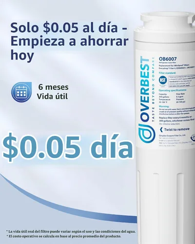 Vista 8 de Overbest UKF8001 Reemplazo para cada filtro de refrigerador Drop 4, paquete de 3