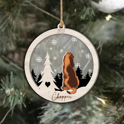 Vista 138 de Nazenti Adorno de Navidad conmemorativo personalizado, regalo personalizado de recuerdo de perro, condolencias por pérdida de mascotas, sabueso