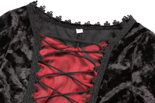 Vista 5 de jiobabe Disfraz de vampiro para niñas, disfraz de Halloween para cosplay