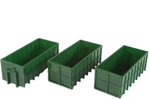 Vista 4 de Walthers SceneMaster Contenedores de basura grandes-Green pkg(3) 949-4100 HO Scale Model Railroad - Kit de escenario