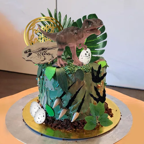 Vista 5 de Decoración para tartas de dinosaurio, garras de dinosaurio de arcilla y marcas de rascar, decoraciones para pasteles para temática de dinosaurios