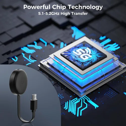 Vista 6 de Adaptador inalámbrico HDMI Display Dongle 1080P, adaptador de espejo de pantalla para iOS/Android/Windows/Mac a HDTV/Monitor/Proyector, Extensor