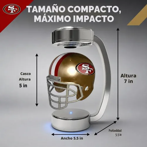 Vista 4 de Mini casco Hover con licencia oficial de la NFL