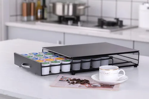 Vista 2 de ZCDCP Cajón para portavasos K, soporte para cápsulas de café para organizador de tazas K, cápsulas de café Keurig con 35 cápsulas, soporte de café K