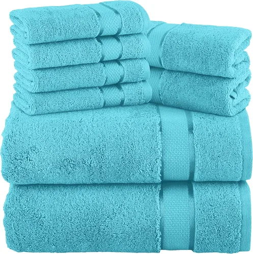 Vista 7 de Elegant Comfort Juego de 8 toallas de algodón de alta calidad, incluye 4 toallas pequeñas, 2 toallas de mano y 2 toallas de baño, 100% algodón
