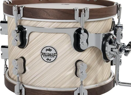 Vista 6 de Pacific Drums & Percussion - Aro de madera de edición limitada, 3 piezas, paquete de carcasa de batería de marfil retorcido (PDLT2213TI)
