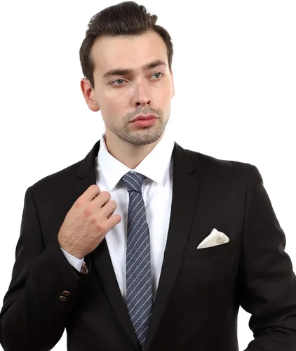 Vista 26 de JESLANG Corbata de algodón y lino de 2.56 pulgadas para hombre, perfecta para ocasiones formales e informales