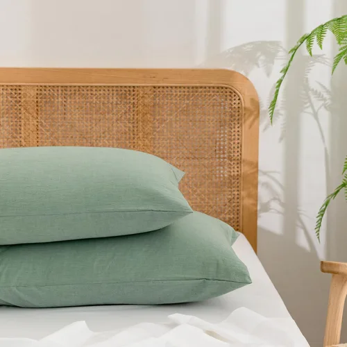 Vista 11 de BESTOUCH 100% Algodón Lavado Funda de Almohada para Cabello y Piel, Sensación de Lino, Suave, Cómoda, Transpirable, Juego de 2 Fundas de Almohada