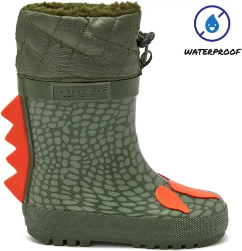 Vista 2 de London Fog Toby Botas de lluvia y nieve para niños pequeños, botas de nieve de invierno impermeables aisladas para niños pequeños, tallas de niños