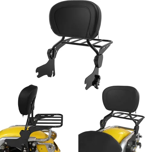 Vista 2 de TCMT Barra de equipaje Sissy Bar negro con kit de herramientas de acoplamiento para Harley Touring Road Glide Road King FLHT FLHT FLHX FLTR