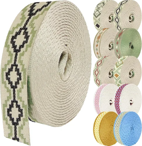 Vista 43 de 1.5 pulgadas Correa de nailon con patrón, correas de cinturón de nailon, correas para bolso, correas para mochila, cinturón de nailon