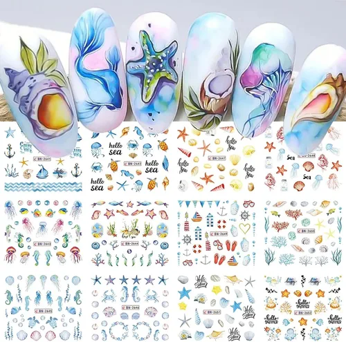 Vista 26 de TBRZTR 12 hojas de calcomanías de uñas para el día de San Valentín, diseño de torre de amor, diseño de paraguas, calcomanías de transferencia