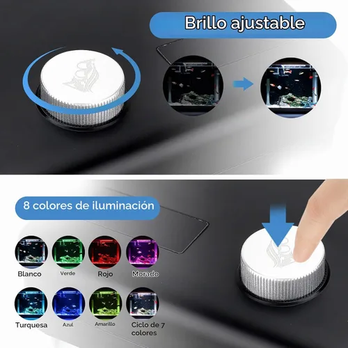 Vista 3 de AQQA Kits de acuario de 1.5 galones de escritorio para pecera pequeña