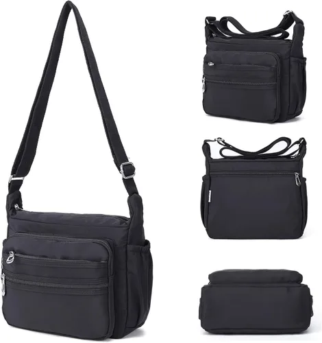 Vista 6 de Bolso bandolera impermeable para mujer, bolso bandolera de nailon, casual