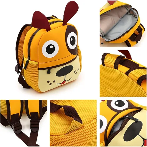 Vista 7 de Hipiwe, mochila para bebés, niños, niñas, para jardín de infantes, de neopreno, con adorables caricaturas animadas, para niños de 1 a 5 años